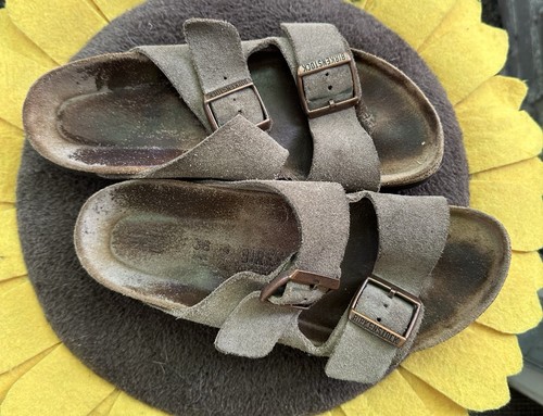 Birkenstock brown suede slide - birkenstock,