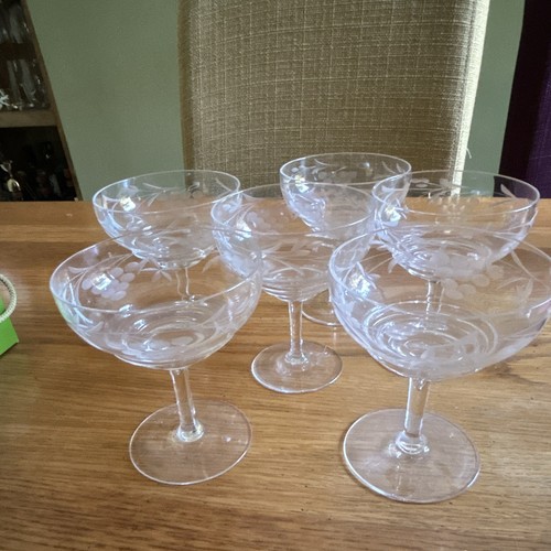 Set vintage clear etched - of,