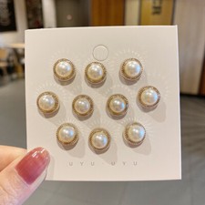 10Pcs Cute Practical Anti-glare Brooch Dress Neckline Pearl Pin Clothes Fix New