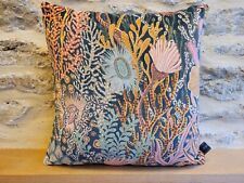 HARLEQUIN Acropora Brazilian Velvet  & Soft Teal Velvet Fabric Cushion Cover Art