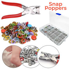 100pcs Prong Pliers Ring Press Studs Snap Popper Fasteners DIY Tool kit 9.5-12mm