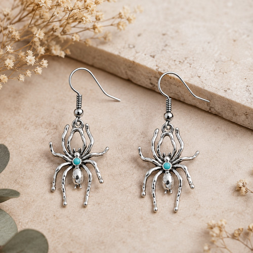 Halloween spider earrings - halloween,
