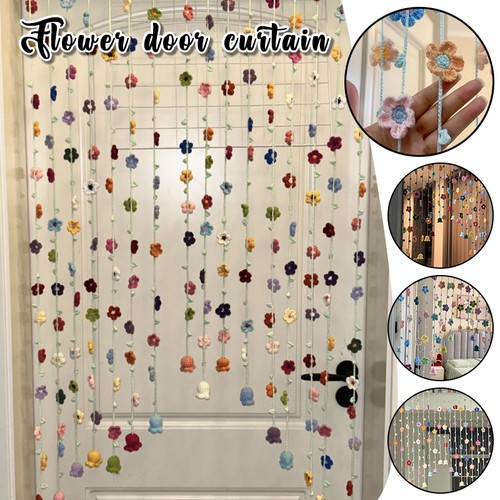 Crochet floral door curtain - door,