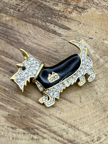 Vintage scottie dog brooch - dog,