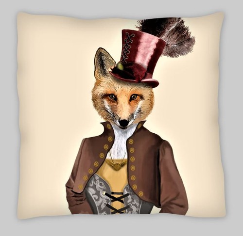 Steampunk fox double sided - fox,