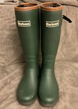 Men's Barbour Tempest Neoprene Lined Tall Wellingtons Excellent Condition size 8