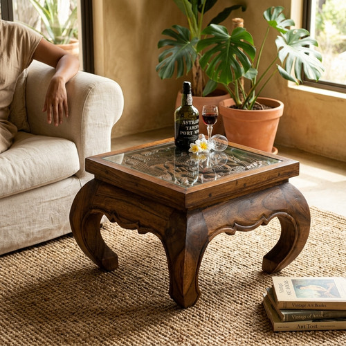 Coffee table acacia solid wood - table,