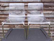 IKEA Tobias Clear Perspex Acrylic Dining Chairs X 2