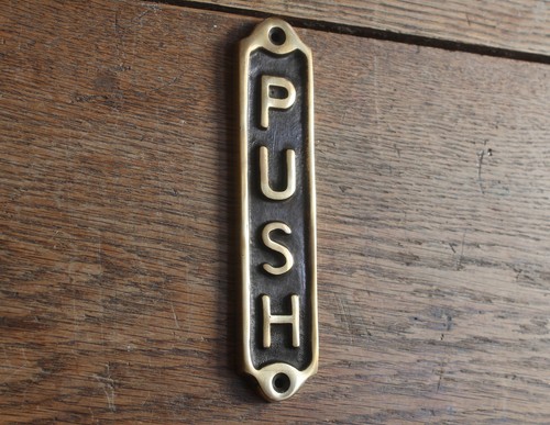 Brass door signs - brass,