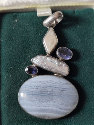 925 sterling blue lace agate - lace,