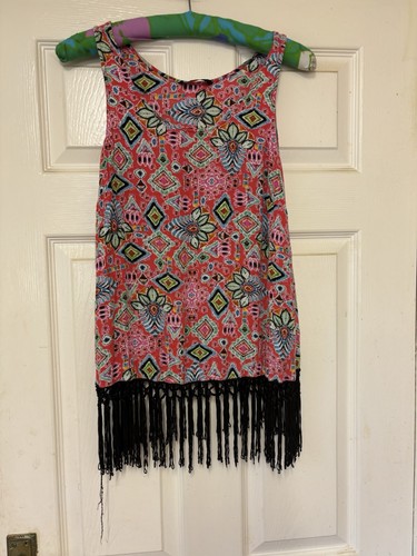 George patterned fringe vest - patterned,