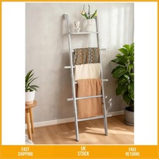 Chic 5-Tier White Wood Leaning