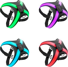 Dog Harness✅8-in-1 LED Light✅No-Choke,No-Pull✅Adjustable Universal Size✅Black