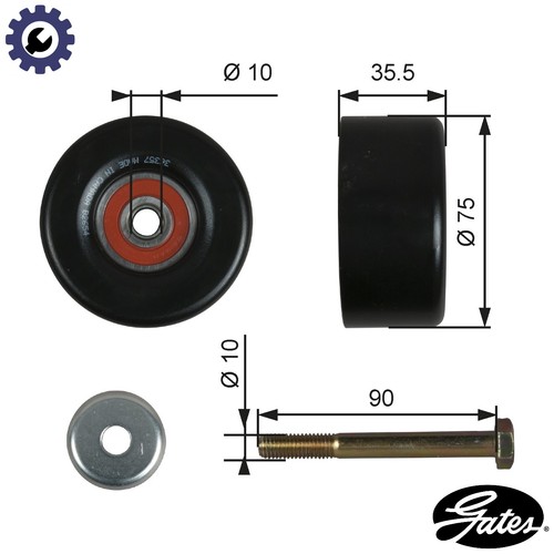 Deflectionguide pulley vribbed - deflectionguide,