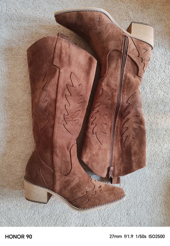 Shibever suede brown leaf - suede, brown/leaf
