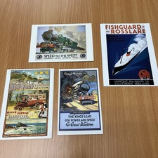 4 GWR Postcards; Newquay