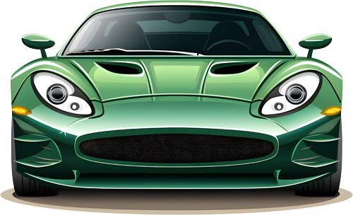 Colourful sports car wall - colourful, art