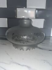 Vintage Large Frosted Etched Glass Ceiling Light Shade 1