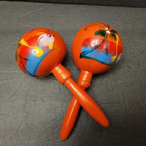 Mexican maracas orange - orange, hand
