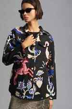 Anthropologie Icon Animal Sweater Cardigan Coat Deer Flamingo Black Size M NEW
