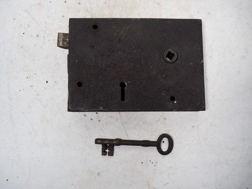 Antique metal door rim lock - metal,