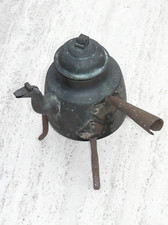 Small Antique Copper Three Leg Gypsy Traveller Pot Cooking Cauldron with Spout