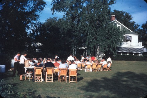 1950s outdoor party banquet - party,