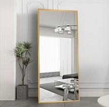 Full Length Mirror 180x80cm Free Standing, Hanging/Leaning Gold frame 