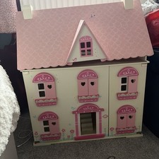 ELC Early Learning Centre Rosebud Cottage Wooden Dolls House And Accessories