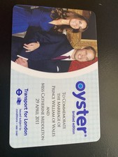 TFL Limited Edition Oyster Card Prince William Catherine Middleton Royal Wedding