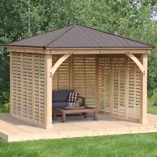 Meridian Gazebo 12ft x 12ft (3.7m ) with Triple Slated Privacy Screen