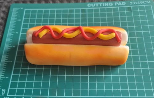 Fondant large hotdog - hotdog, .