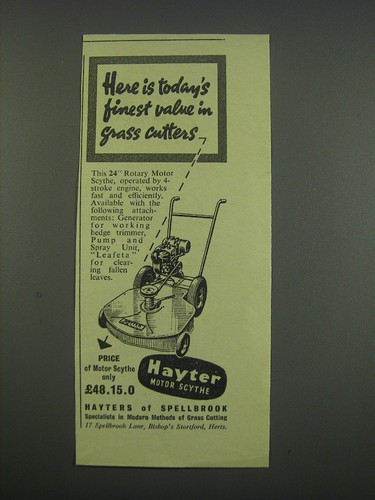 1955 hayter motor scythe lawn - scythe,
