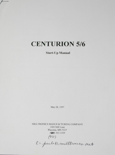 Milltronics centurion 6 - centurion, 5/6