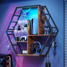 Floating Shelves with Lights, Led Shelves for Wall, Gaming Room Decor Display Sh