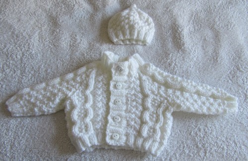 Hand knitted cable cardigan
