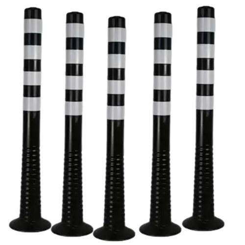 Black flexible traffic bollard - flexible,