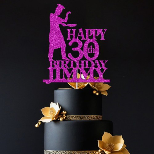 Custom chef glitter cake - chef,