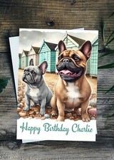 French Bulldog Card Birthday, Personalised Frenchie Pet Dog Mum Dad Friend
