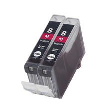 2 Magenta Ink Cartridge for Canon Pixma iP3300 iP4200 iP4500 iP5200 iX4000 CLI8M