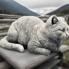READY TO POST latex and fibreglass mould of sleeping cat 32cm approximately