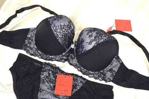 Sexy bra set padded black - padded,