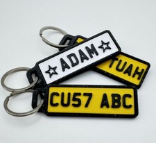 Customisable Car Number Registration Reg Plate Keyring Personalised Hawk Tuah