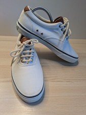 Sperry Mens Top Siders White Canvas Size 9M Boat Shoes