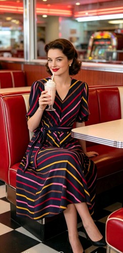 Vintage 1950s style striped - vintage,