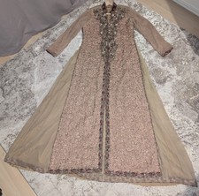 2 Piece Beautiful heavy embroidery Asian Jacket/Gown & Chiffon under flare dress