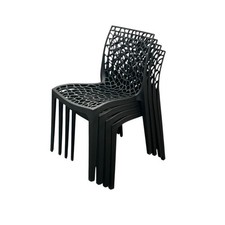 Black Garden Bistro Chairs, Deluxe Garden Stacking Chairs, Black Patio Chairs