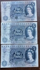 Bank of England £5 Five Pound Banknotes 1963-1966 Circulated (price for one)