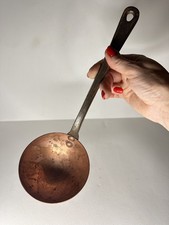 Antique Vintage Copper&Brass Ladle/Large Metal Spoon 12in Natural Patina England