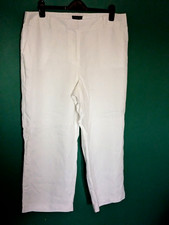 TALBOTS WOMENS WHITE LINEN LINED TROUSERS LADIES UK PLUS SIZE 16-18 'E57